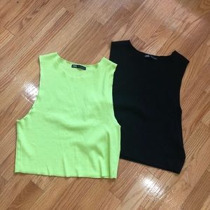 Zara cropped tanks ~ size L